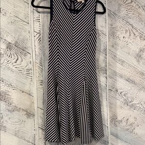 Monteau Navy and White Chevron Midi Dress